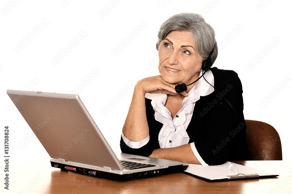senior woman working with laptop senior woman working with laptop