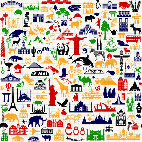 Travel Icons Pattern