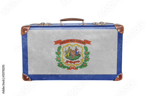 Vintage suitcase with West Wirginia flag