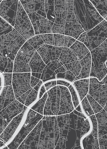 Photo Moscow city plan, detailed vector map