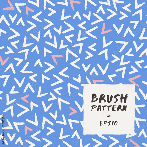 Blue and White Abstract Hand Drawn Pattern : Vector Illustration