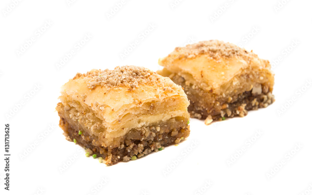 baklava with walnuts isolated baklava with walnuts isolated
