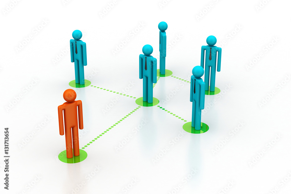 Leadership concept, leader and team Leadership concept, leader and team