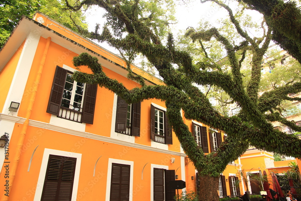 Naklejka premium Historical Buildings around Tap Seac Square, Macau