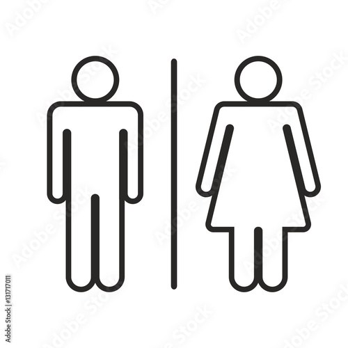 Men women toilet sign outline vector