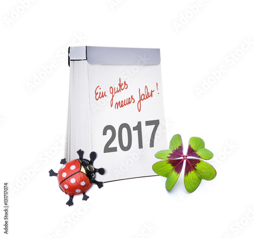Abreißkalender 1. Januar mit Glückssy,bolen