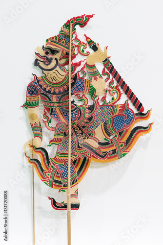 southern thai shadow play figure made from cow hide