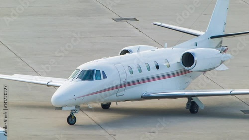 Corporate Jet Arriving at Executive Airport Terminal