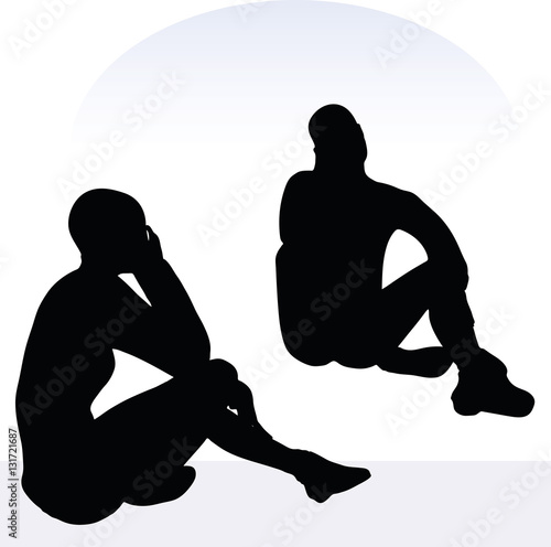 woman in anxious pose on white background