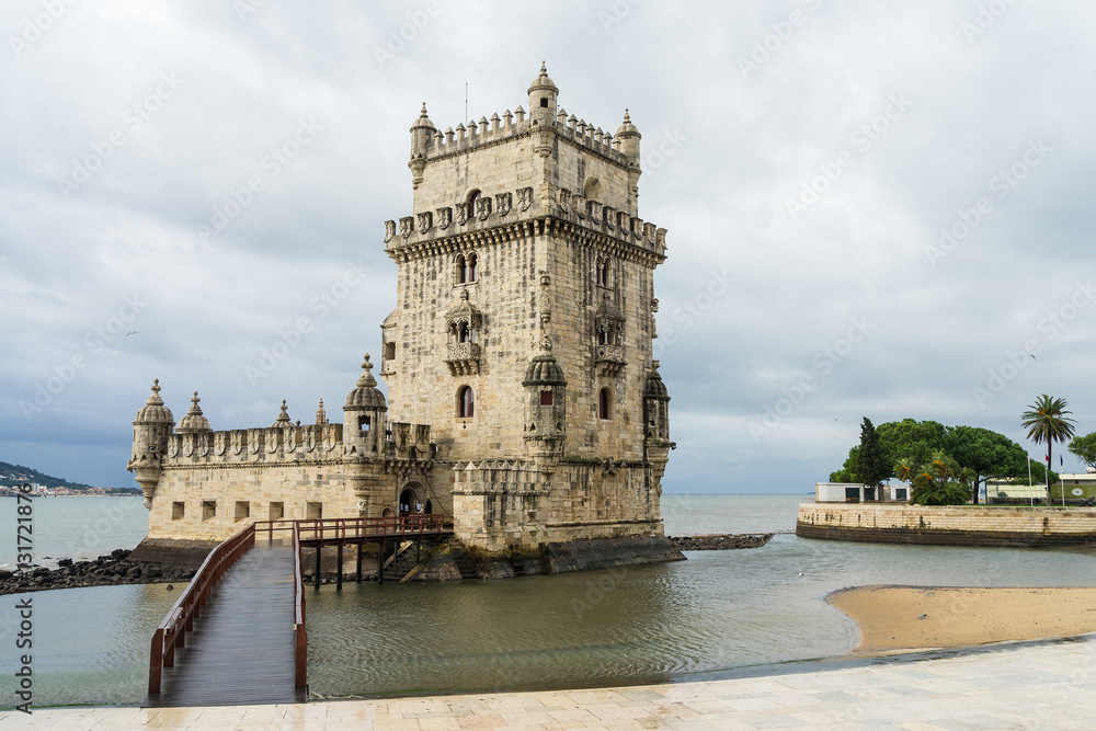 Lisbon - December 01, 2016: Tower which is a famous tourist attraction taken on December 01, 2016 in Lisbon, Portugal.