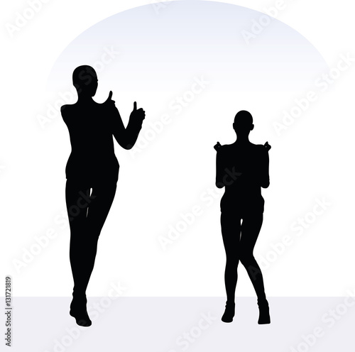 woman in happy pose on white background