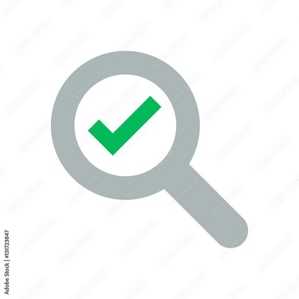 Check mark on magnifying glass icon Check mark on magnifying glass icon