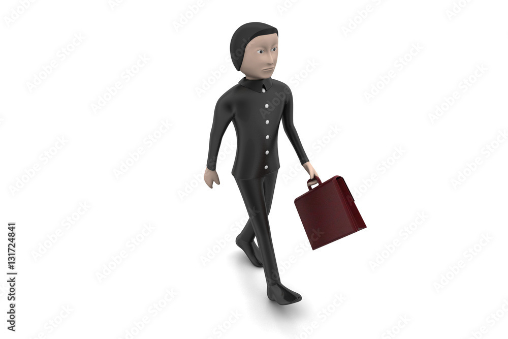 3d business man with briefcase 3d business man with briefcase