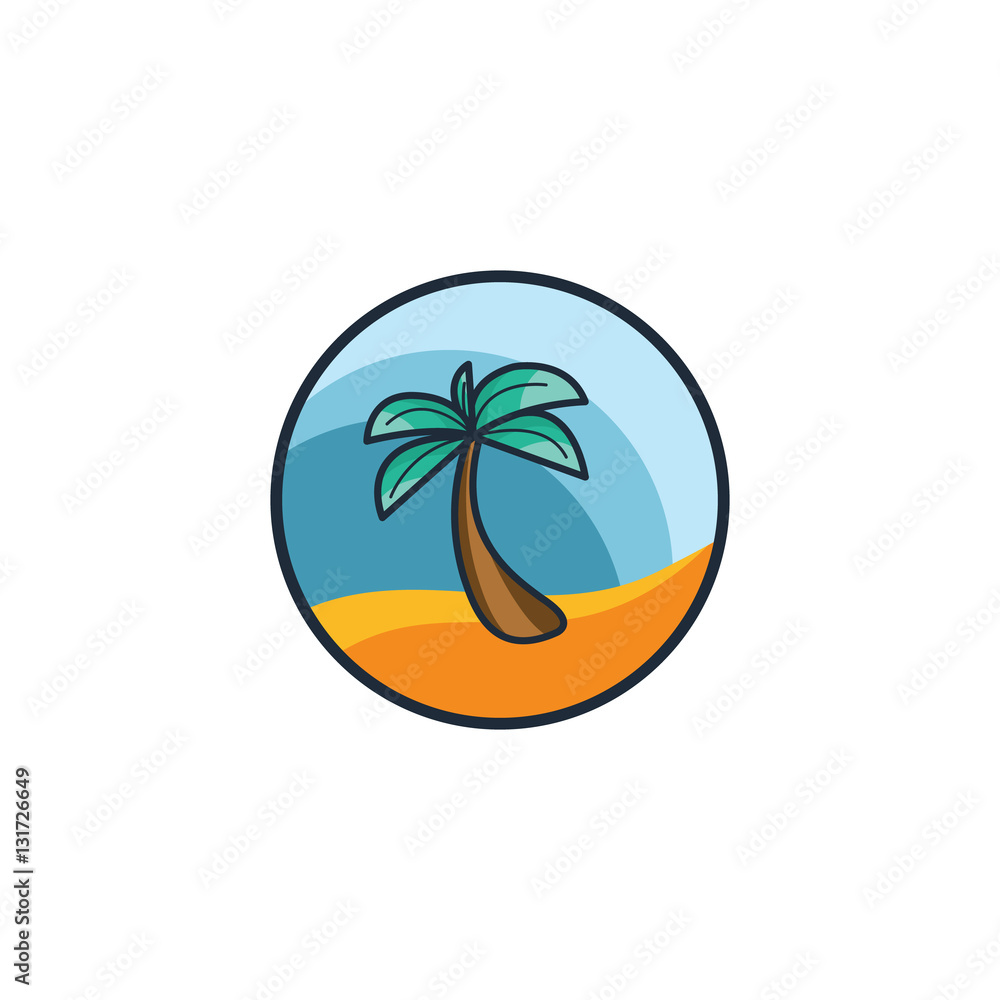 Beach Travel Logo Icon Vector Element