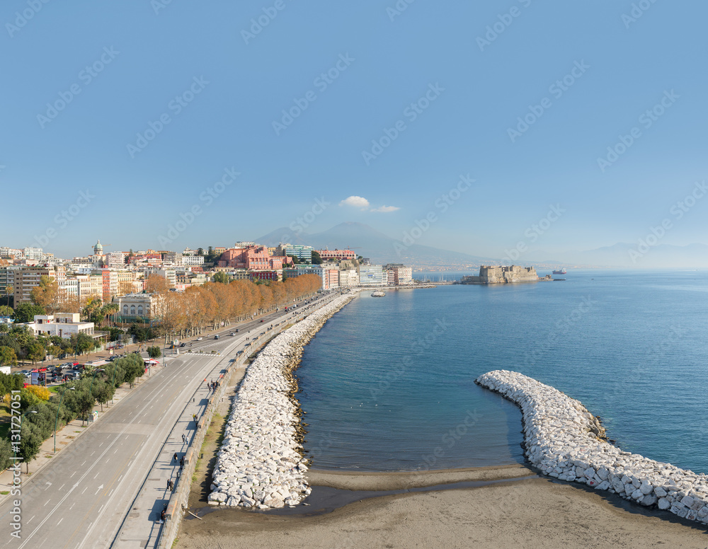 Top view if promenade of Naples - Italy