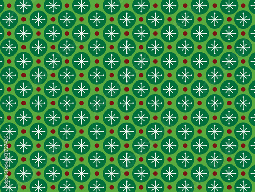 Red and Green Snowflake Bac...