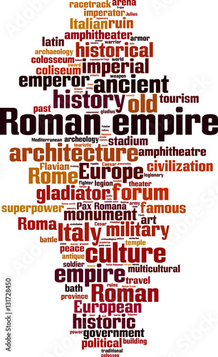 Roman empire word cloud concept. Vector illustration