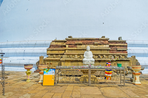 The altar with Meditating Buddha photo