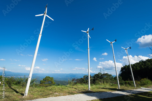 Wind turbines on mountain