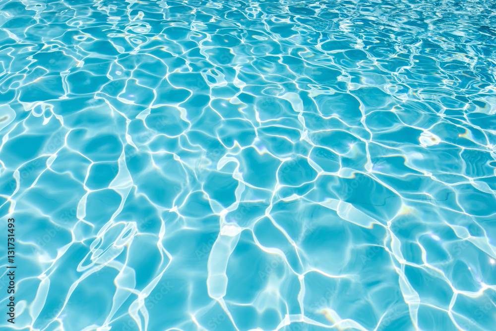 Beautiful blue water surface in swimming pool for background