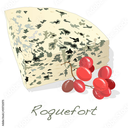 Blue roquefort cheese isolated