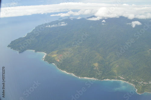 Aerial view of island of Bugi taken from air