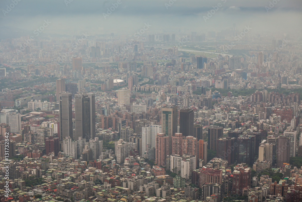 Aerial view of Taipei city in Taiwan