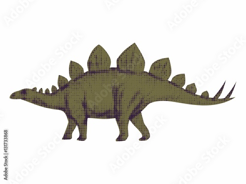 silhouette of a stegosaurus. vector drawing © oldok