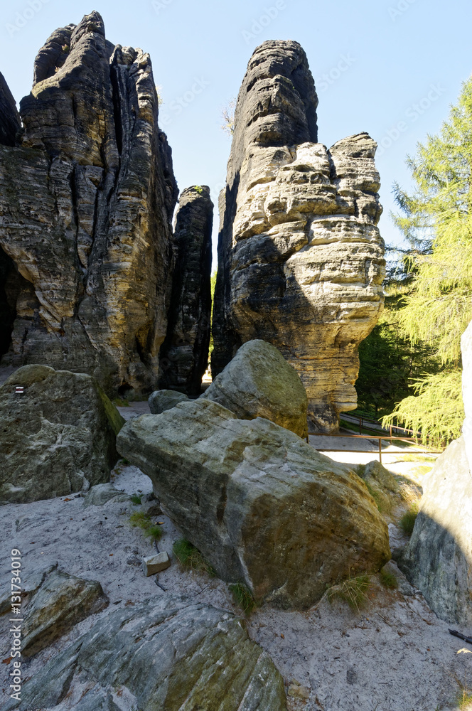 One frame capturing a number of varied rock formations