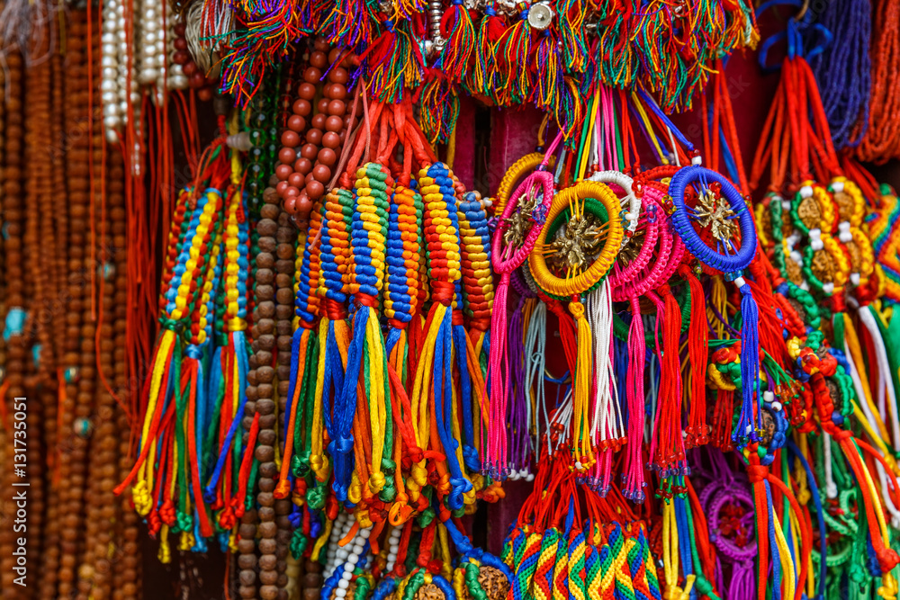 Colorful nepalese keyrings