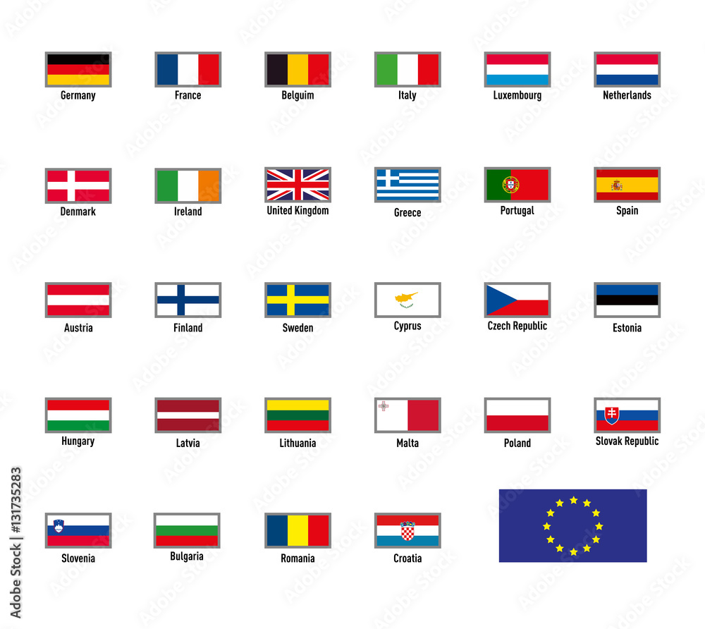 Vector flags of The European Union Vector flags of The European Union