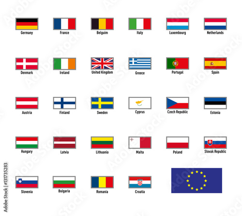 Vector flags of The European Union © juliartblog
