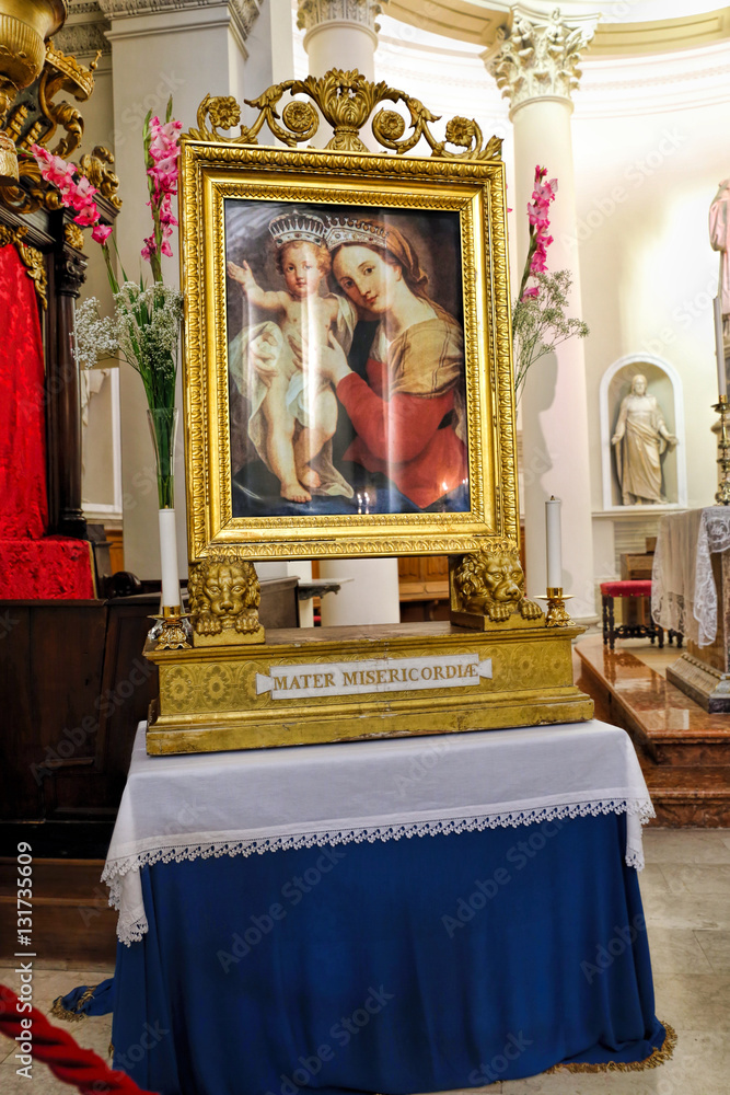 Icon Mater Misericordiae. Altar of the Basilica Pieve Santo San Marino