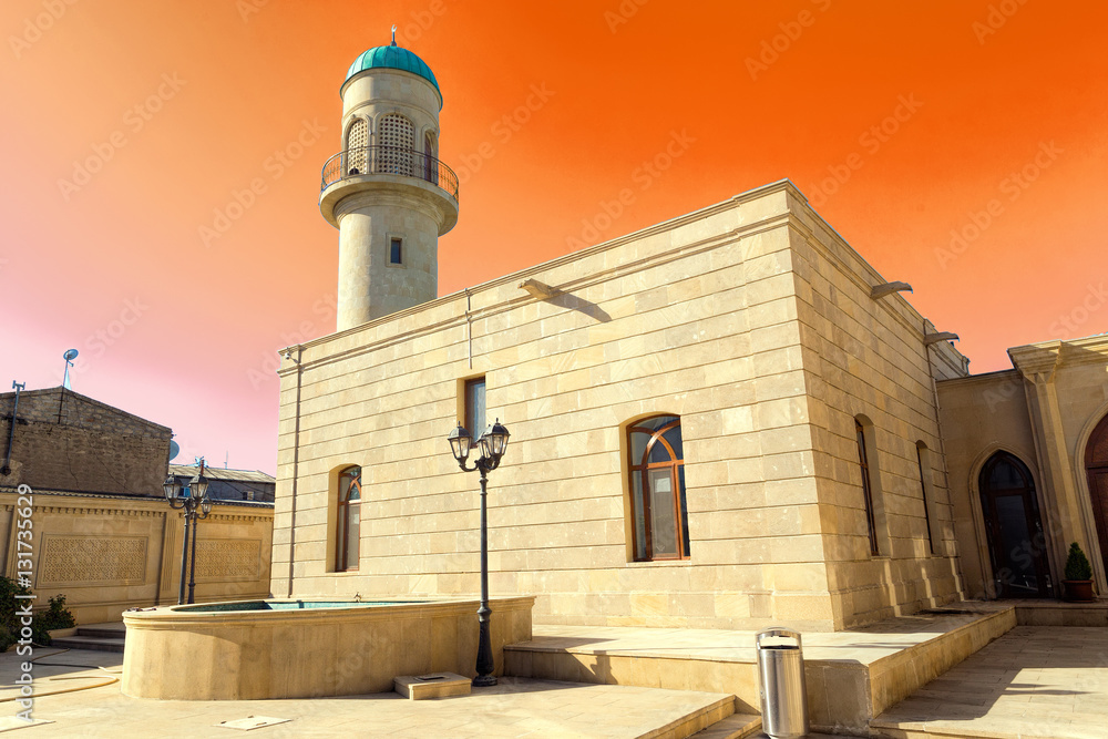 Mosque of Heydar cuma mascidi. Built in 1893. The Republic of Azerbaijan