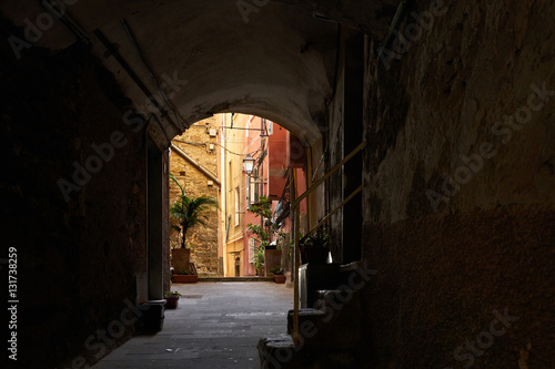 Alley Street on the center of Riomaggiore.