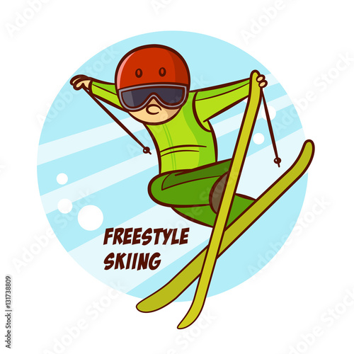 Winter Sport Freestyle Skiing Sticker