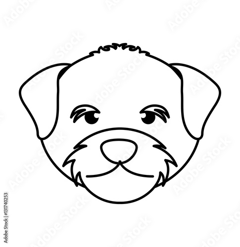 cute dog mascot head isolated icon vector illustration design