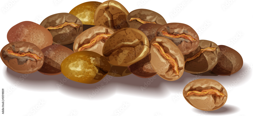 Obraz premium Coffee on a white background.