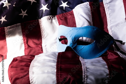 Mask and american flag.