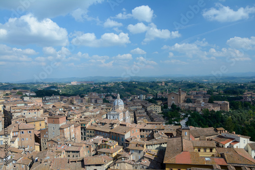 Aerial view of Siena city in Tuscany, Italy.