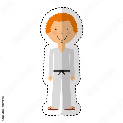 Fotografija karateka avatar character icon vector illustration design