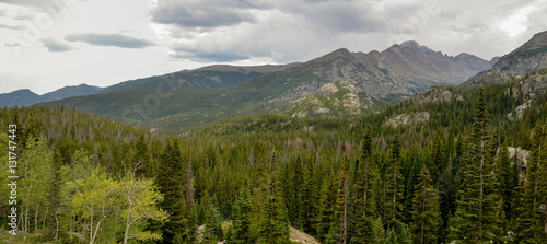 panoramic view of Tyndall gorge meeting Glacier Gorge  Rocky Mountain National Park  Estes Park  Colorado  United States