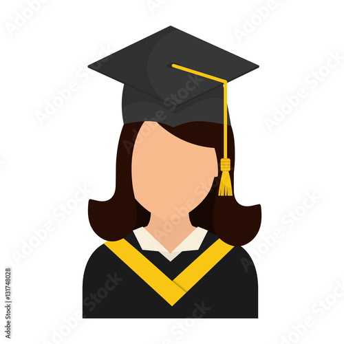 Young student graduation icon vector illustration graphic design