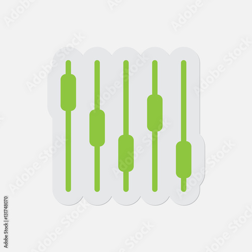 simple green icon - mixing console, equalizer