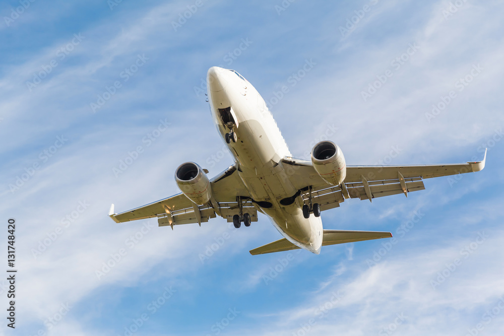 white plane takes off white plane takes off
