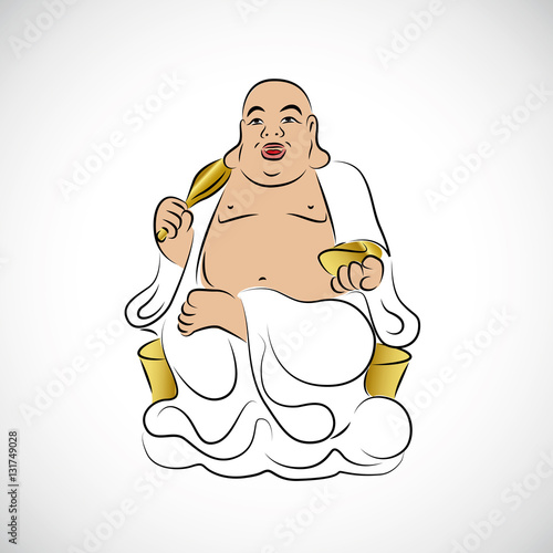 der dicke buddha in farbe
