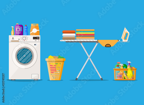 Laundry room with washing machine