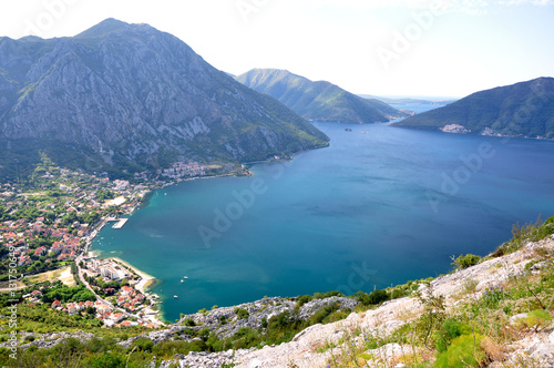 Czarnogóra - Zatoka Kotorska, widok na Risan i cieśninę Verige © konik60