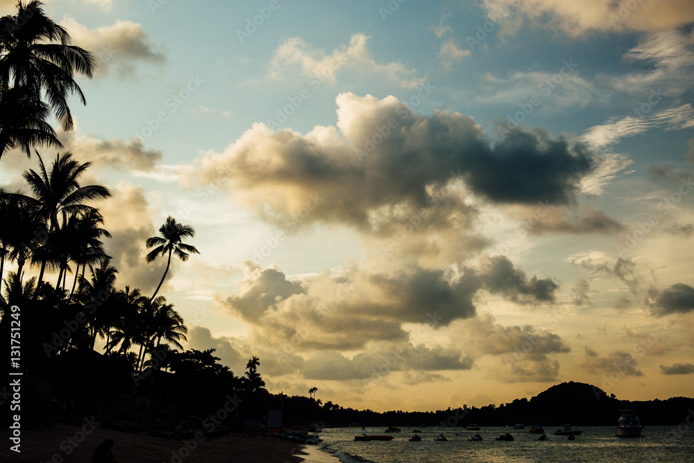 Magnificent sky under Coast Hotel Beachfront, asia Magnificent sky under Coast Hotel Beachfront, asia