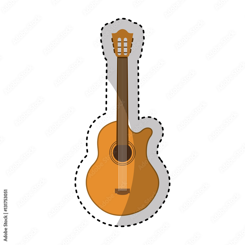 acoustic guitar instrument icon vector illustration design